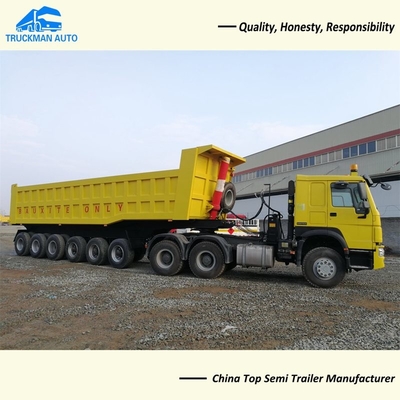 45 metro cúbico 9 Axle Dump Tipper Trailer Truck 70 toneladas de carga