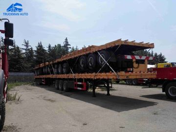 Transporte plano del remolque del envase del transporte de la seguridad 40 pies con el neumático de Linglong