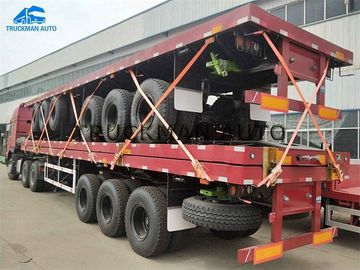 Transporte plano del remolque del envase del transporte de la seguridad 40 pies con el neumático de Linglong