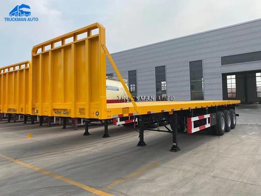 3 Axle Container Flatbed Semi Trailer para el transporte del envase y de cargo de bulto